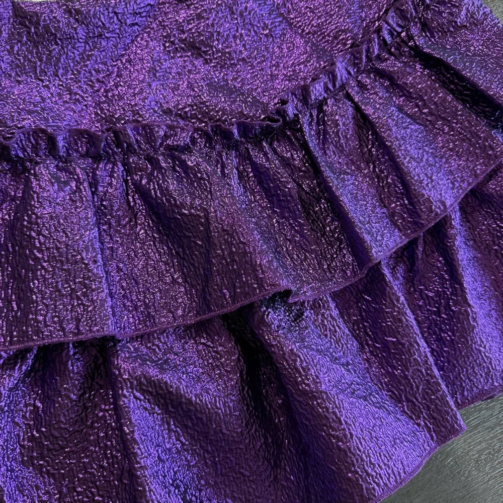 Zara Skort Mini Skirt Tiered Purple Rave Skirt XS